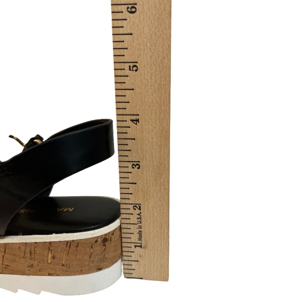 Marc Fisher Black Strappy Sandals with Cork Wedge NEW - Picture 4 of 4